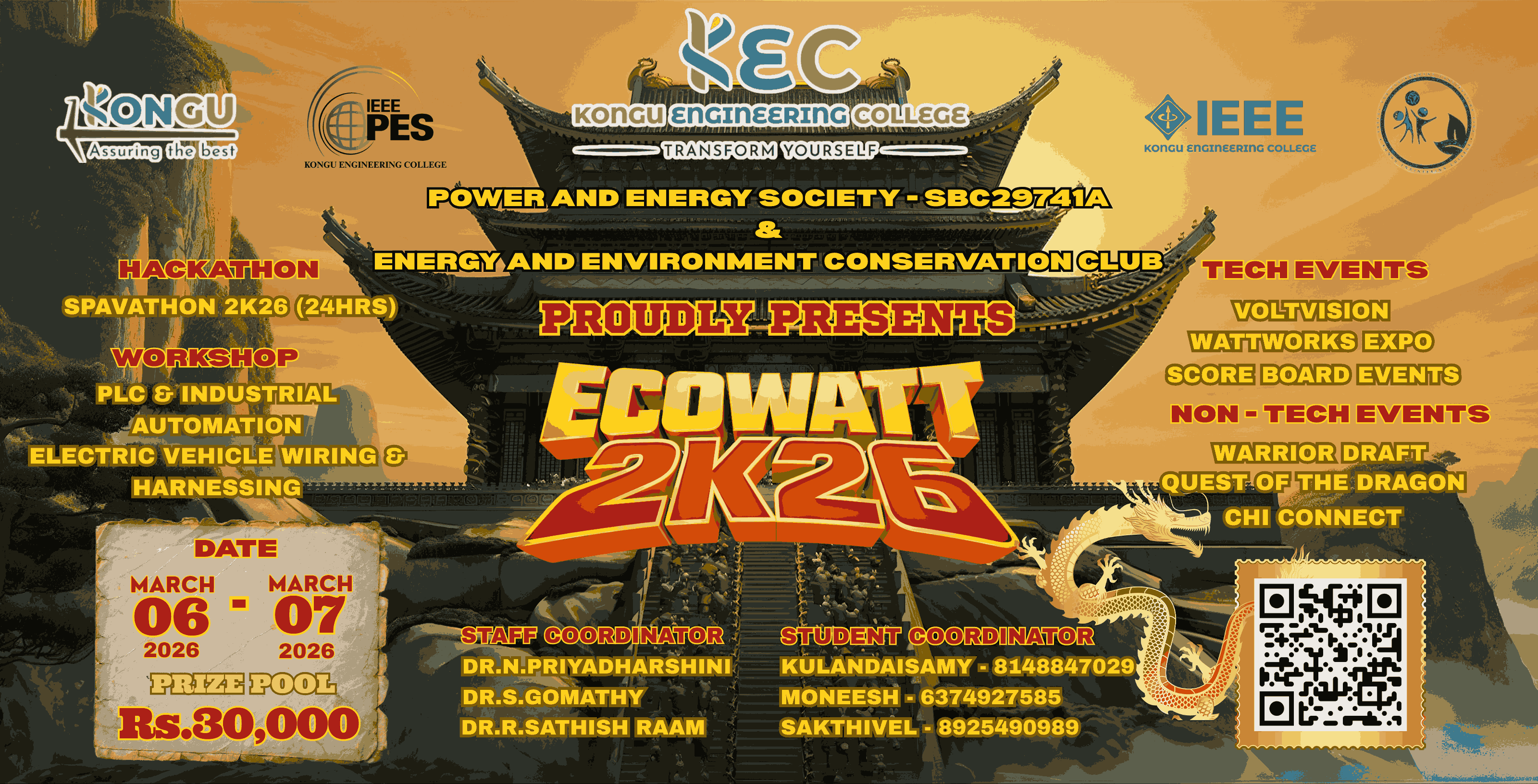 ECOWATT-2k26 Hackathon Poster 